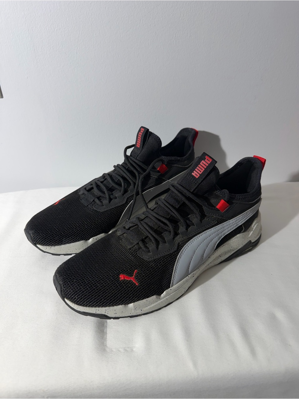 Puma Pacer Future Mens 11  Running Walking Athletic Black Red White